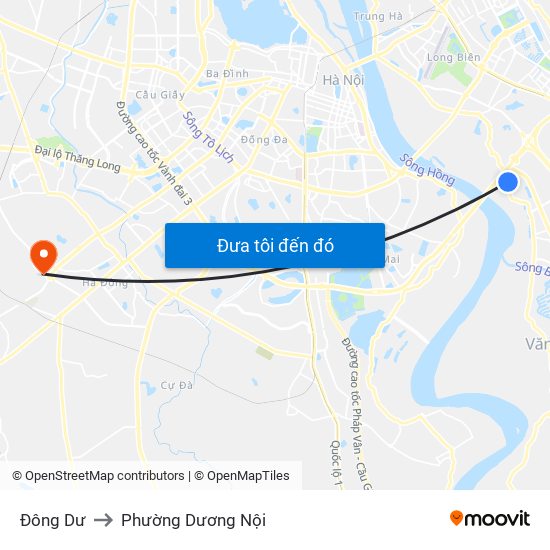 Đông Dư to Phường Dương Nội map