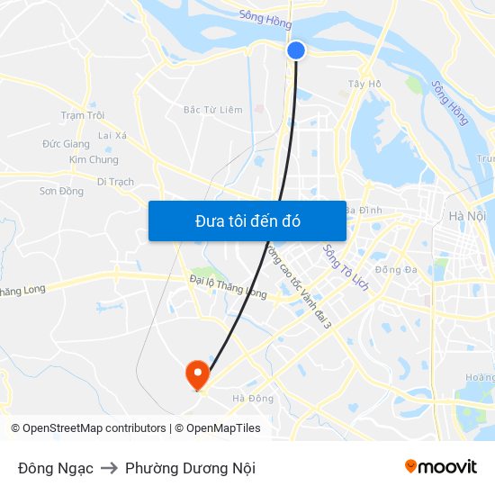 Đông Ngạc to Phường Dương Nội map