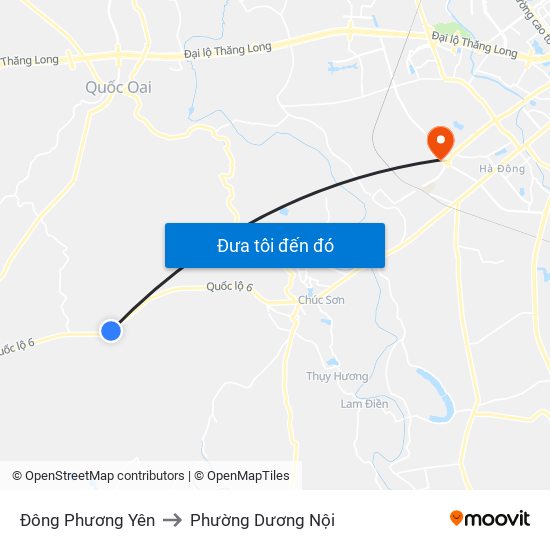 Đông Phương Yên to Phường Dương Nội map