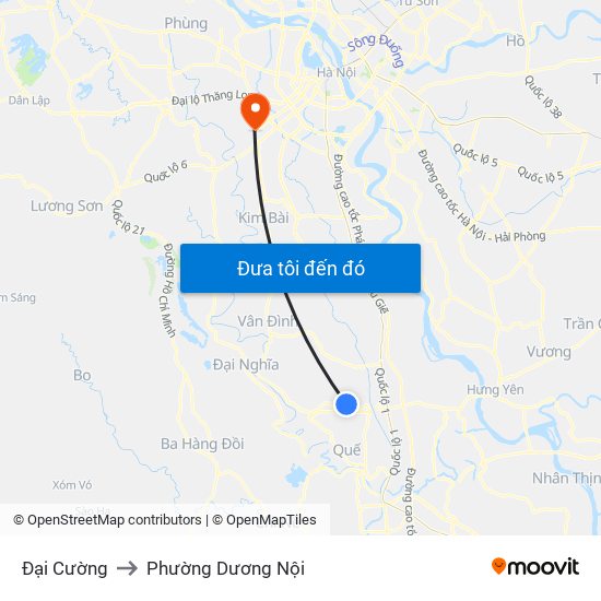 Đại Cường to Phường Dương Nội map