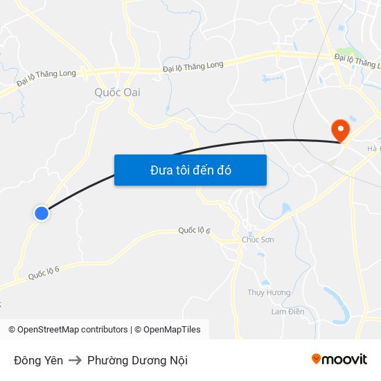 Đông Yên to Phường Dương Nội map