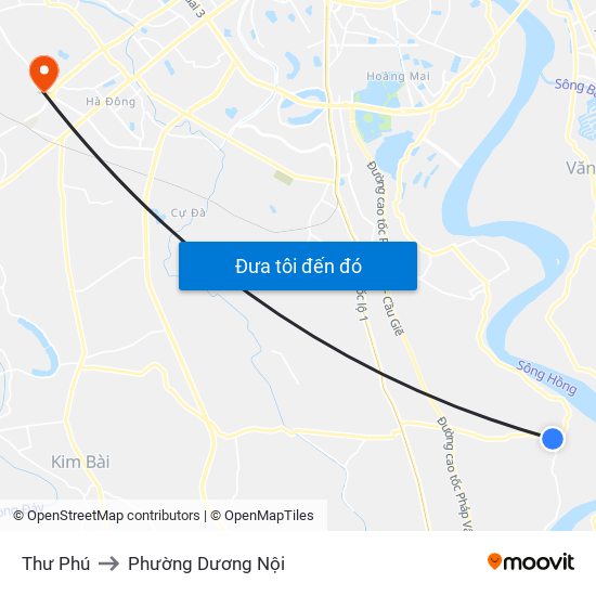 Thư Phú to Phường Dương Nội map