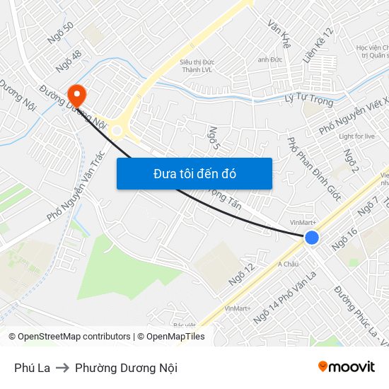 Phú La to Phường Dương Nội map