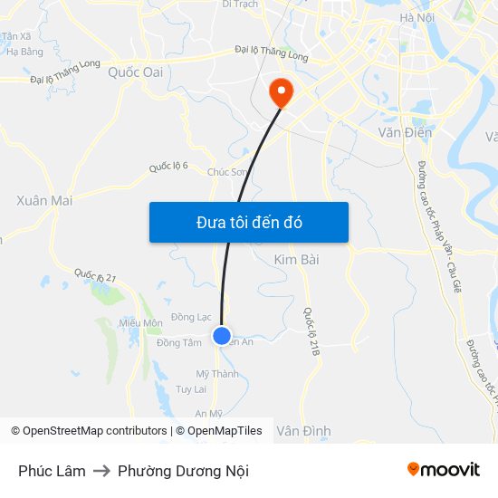 Phúc Lâm to Phường Dương Nội map