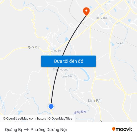 Quảng Bị to Phường Dương Nội map