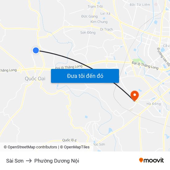 Sài Sơn to Phường Dương Nội map