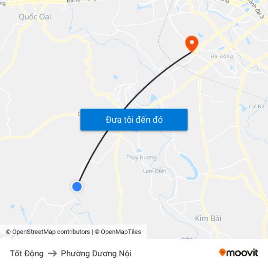Tốt Động to Phường Dương Nội map