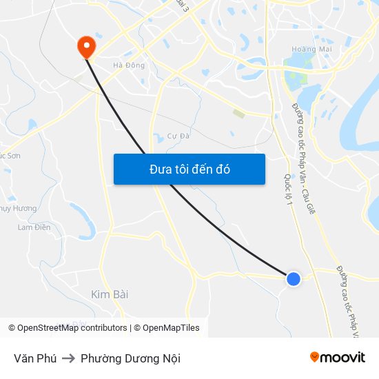 Văn Phú to Phường Dương Nội map
