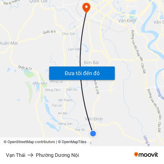 Vạn Thái to Phường Dương Nội map