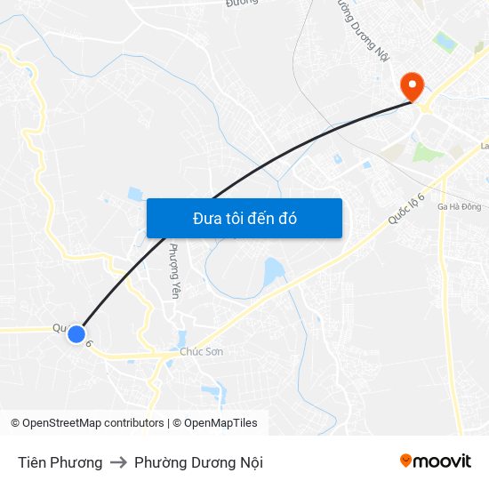 Tiên Phương to Phường Dương Nội map