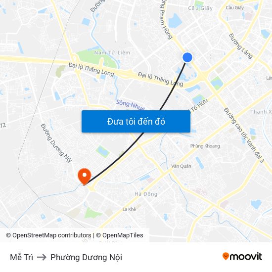 Mễ Trì to Phường Dương Nội map