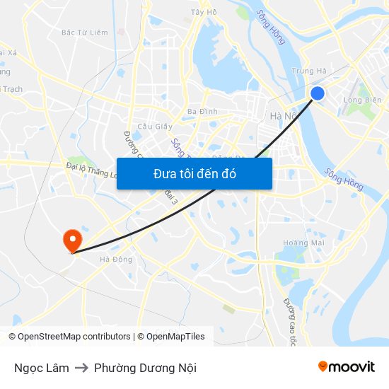Ngọc Lâm to Phường Dương Nội map