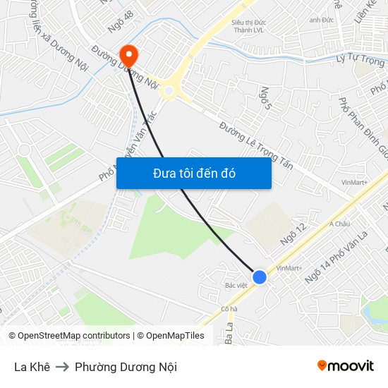 La Khê to Phường Dương Nội map