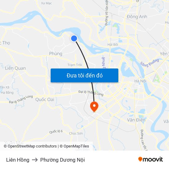 Liên Hồng to Phường Dương Nội map