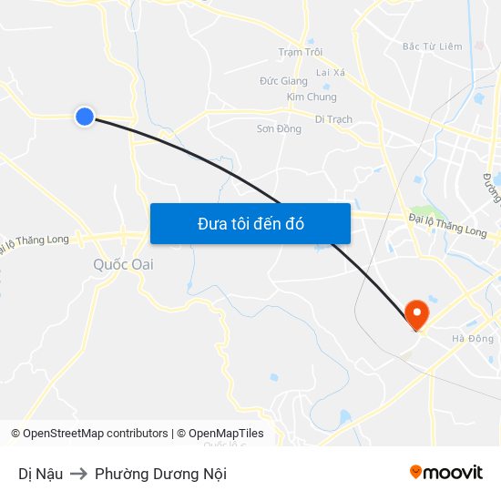 Dị Nậu to Phường Dương Nội map