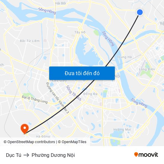 Dục Tú to Phường Dương Nội map