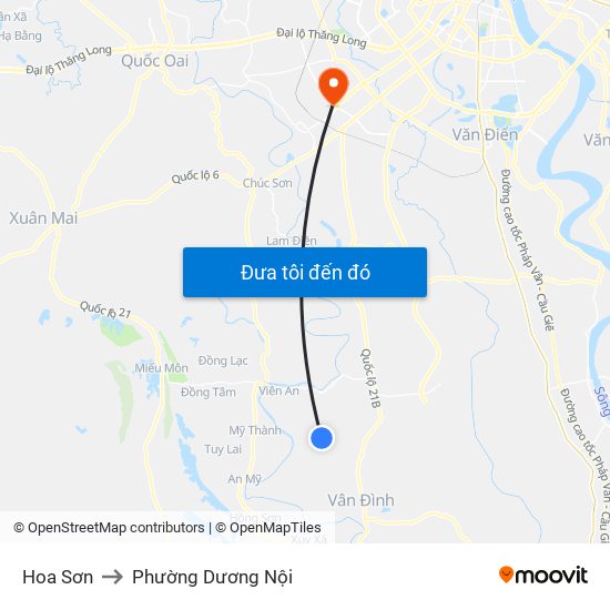 Hoa Sơn to Phường Dương Nội map