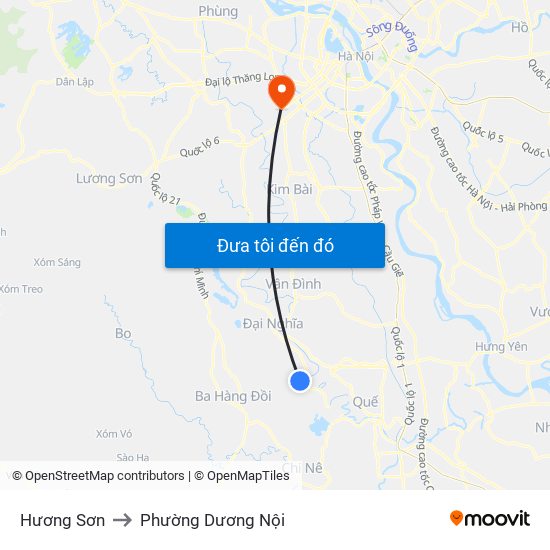 Hương Sơn to Phường Dương Nội map