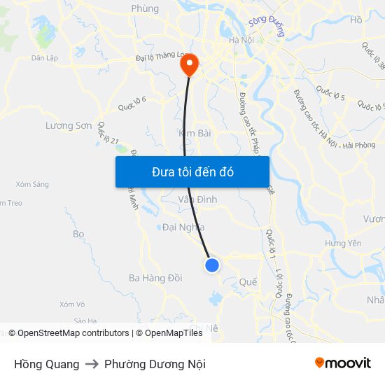 Hồng Quang to Phường Dương Nội map