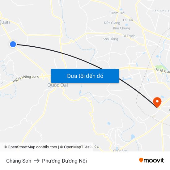 Chàng Sơn to Phường Dương Nội map