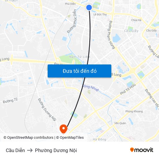 Cầu Diễn to Phường Dương Nội map
