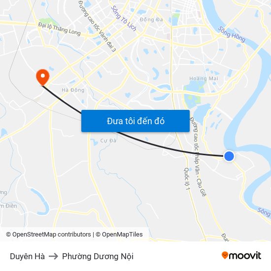 Duyên Hà to Phường Dương Nội map