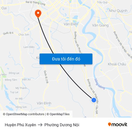 Huyện Phú Xuyên to Phường Dương Nội map