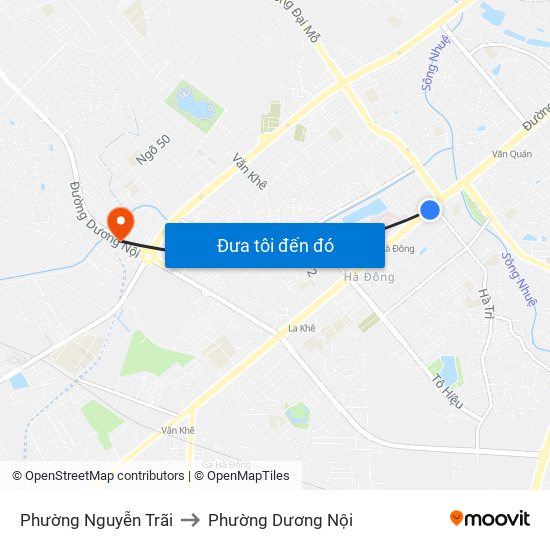 Phường Nguyễn Trãi to Phường Dương Nội map