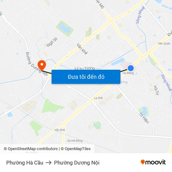 Phường Hà Cầu to Phường Dương Nội map