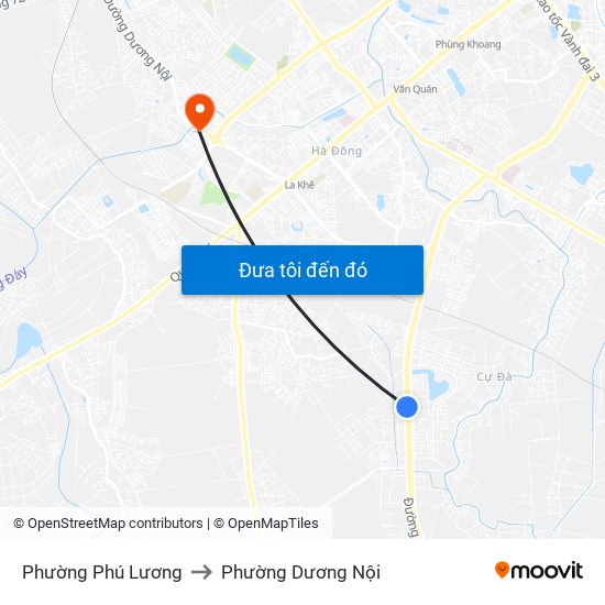 Phường Phú Lương to Phường Dương Nội map