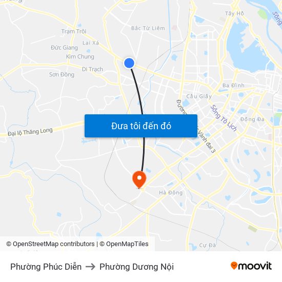 Phường Phúc Diễn to Phường Dương Nội map