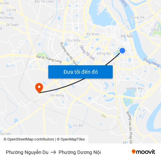 Phường Nguyễn Du to Phường Dương Nội map