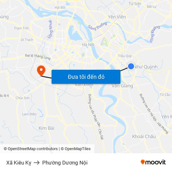 Xã Kiêu Kỵ to Phường Dương Nội map