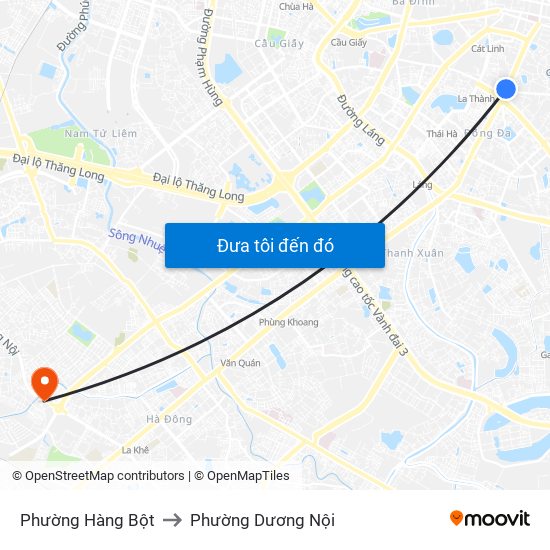 Phường Hàng Bột to Phường Dương Nội map