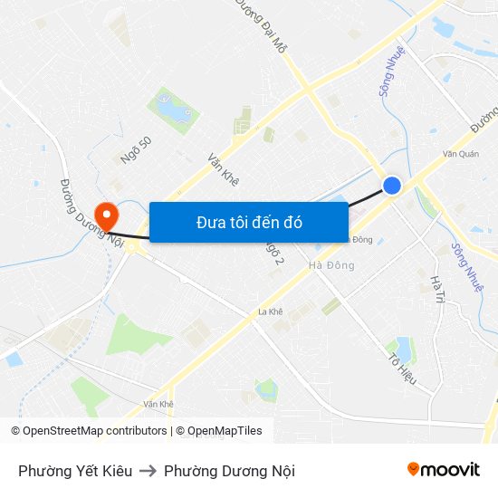 Phường Yết Kiêu to Phường Dương Nội map