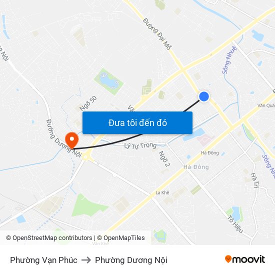 Phường Vạn Phúc to Phường Dương Nội map