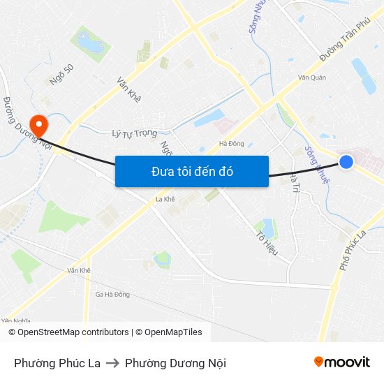 Phường Phúc La to Phường Dương Nội map