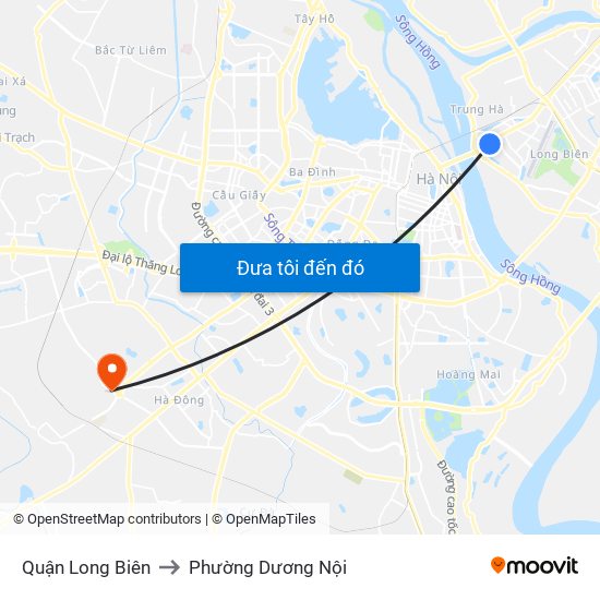 Quận Long Biên to Phường Dương Nội map