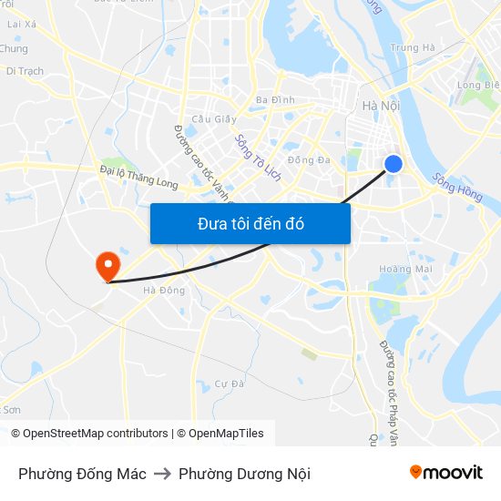 Phường Đống Mác to Phường Dương Nội map