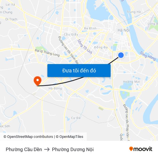 Phường Cầu Dền to Phường Dương Nội map