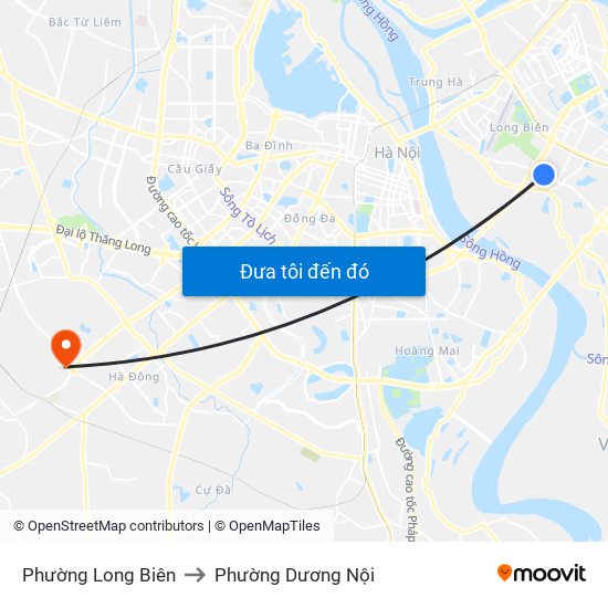 Phường Long Biên to Phường Dương Nội map