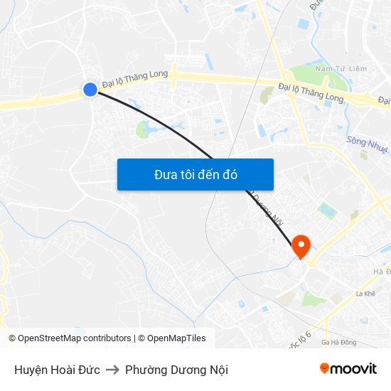 Huyện Hoài Đức to Phường Dương Nội map