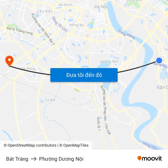 Bát Tràng to Phường Dương Nội map