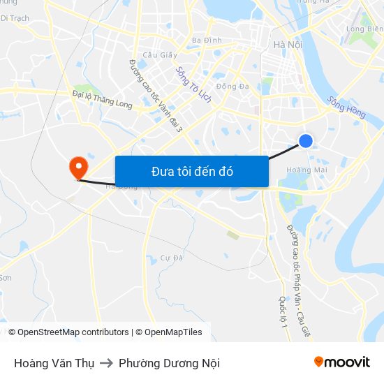 Hoàng Văn Thụ to Phường Dương Nội map