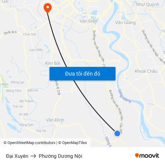 Đại Xuyên to Phường Dương Nội map