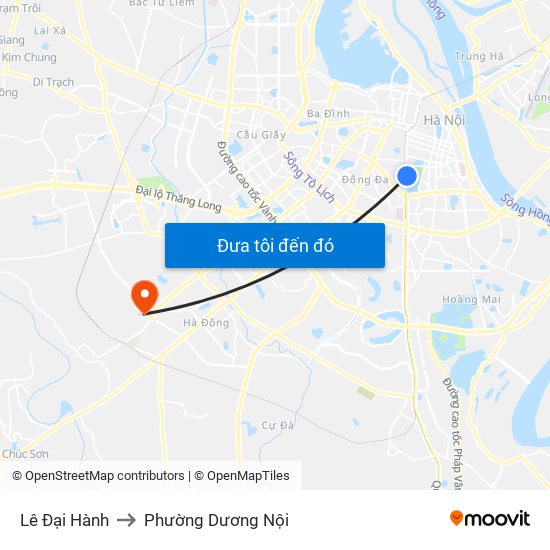 Lê Đại Hành to Phường Dương Nội map