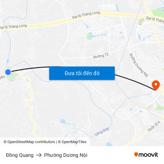 Đồng Quang to Phường Dương Nội map