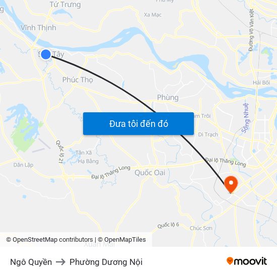 Ngô Quyền to Phường Dương Nội map