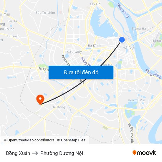 Đồng Xuân to Phường Dương Nội map