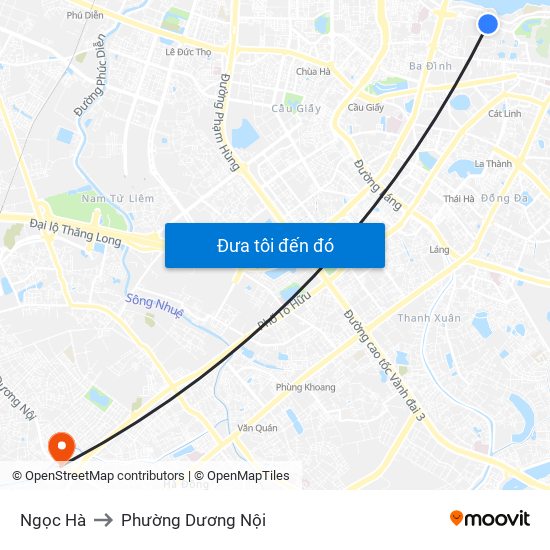 Ngọc Hà to Phường Dương Nội map